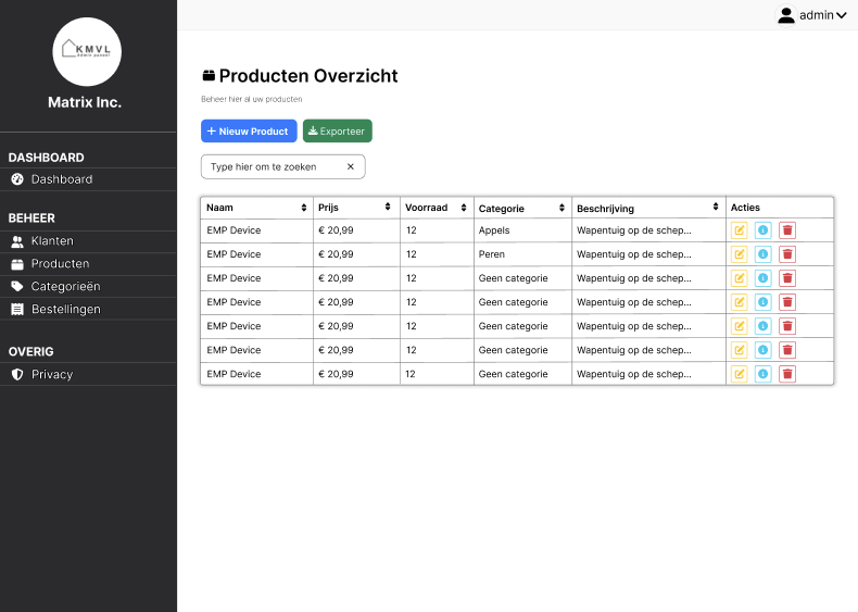 Matrix Inc Backoffice – screenshot 3