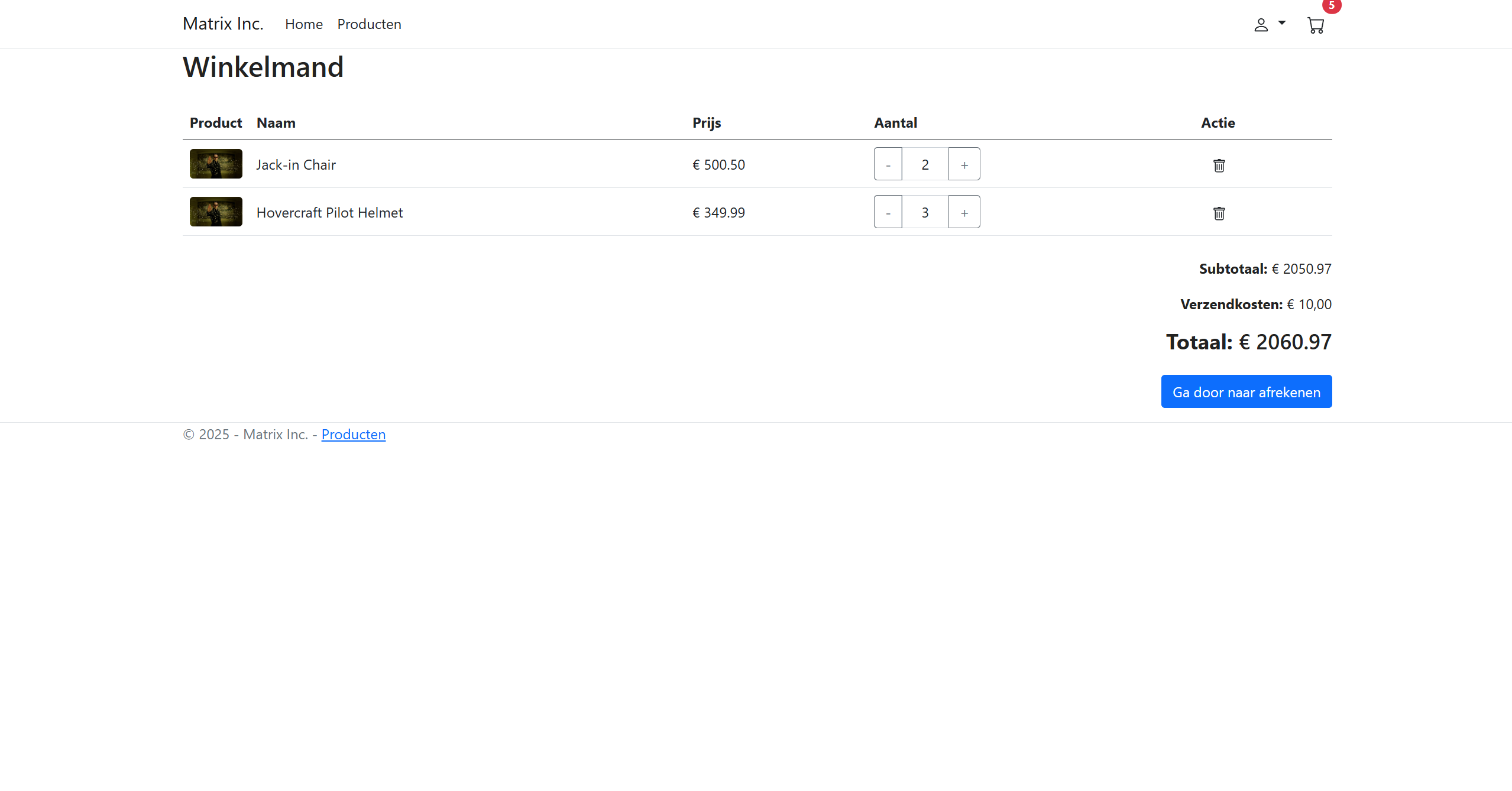 Matrix Inc Webshop – screenshot 3